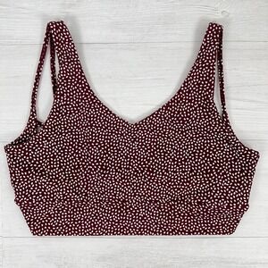 Buff Bunny Monarch Criss Cross Back Sports Bra Size XXL Red Bossy Print Strappy